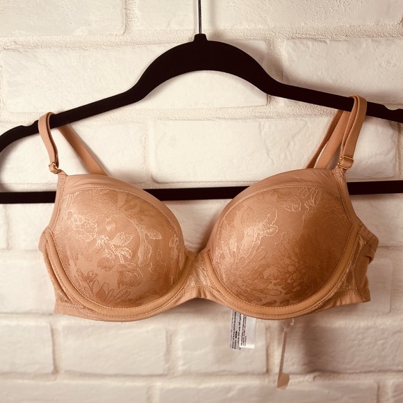 NWT Soma Lightest Lift Lined Demi Underwire Lace Bra 36 B Soft Tan Nude #0304 - Picture 1 of 14